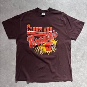 90s Vintage Cleveland Browns Brown T Shirt Size XL